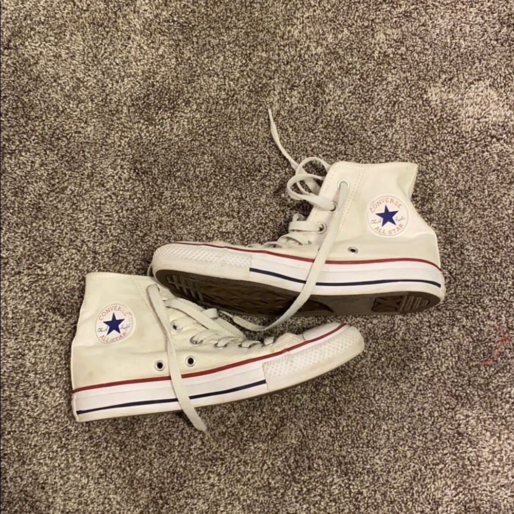 Women’s white high top converse